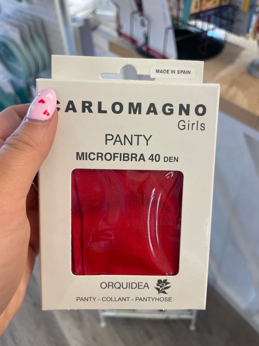 RED MICROFIBER TIGHTS