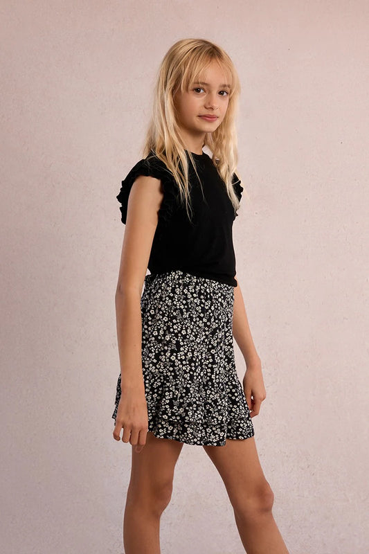 Girls Black Knitted Top