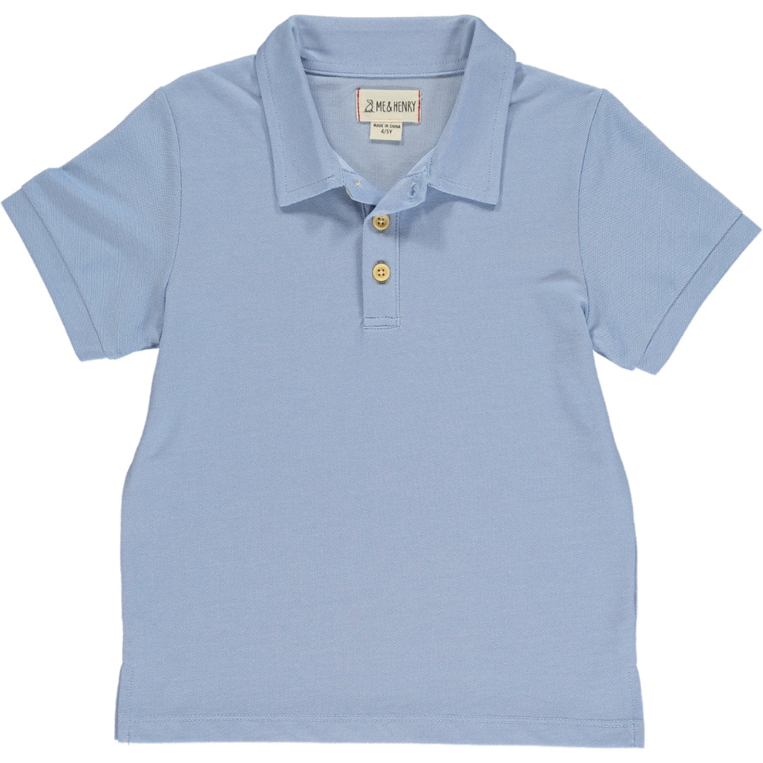 BLUE PIQUE POLO