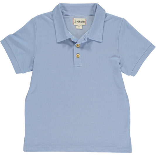 BLUE PIQUE POLO