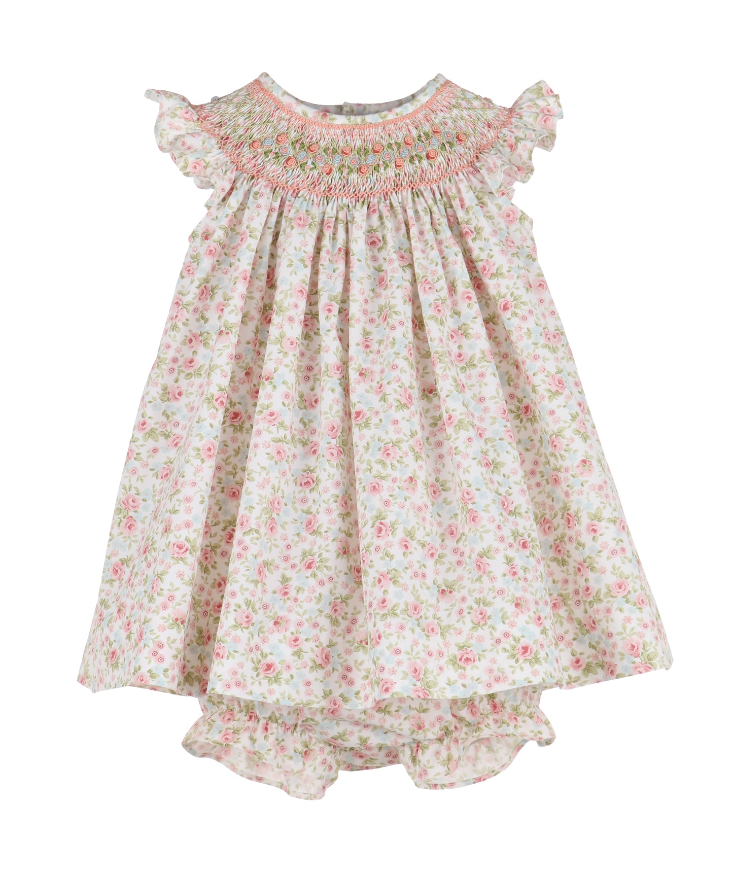 PINK ROSE BLOOM SMOCK DRESS