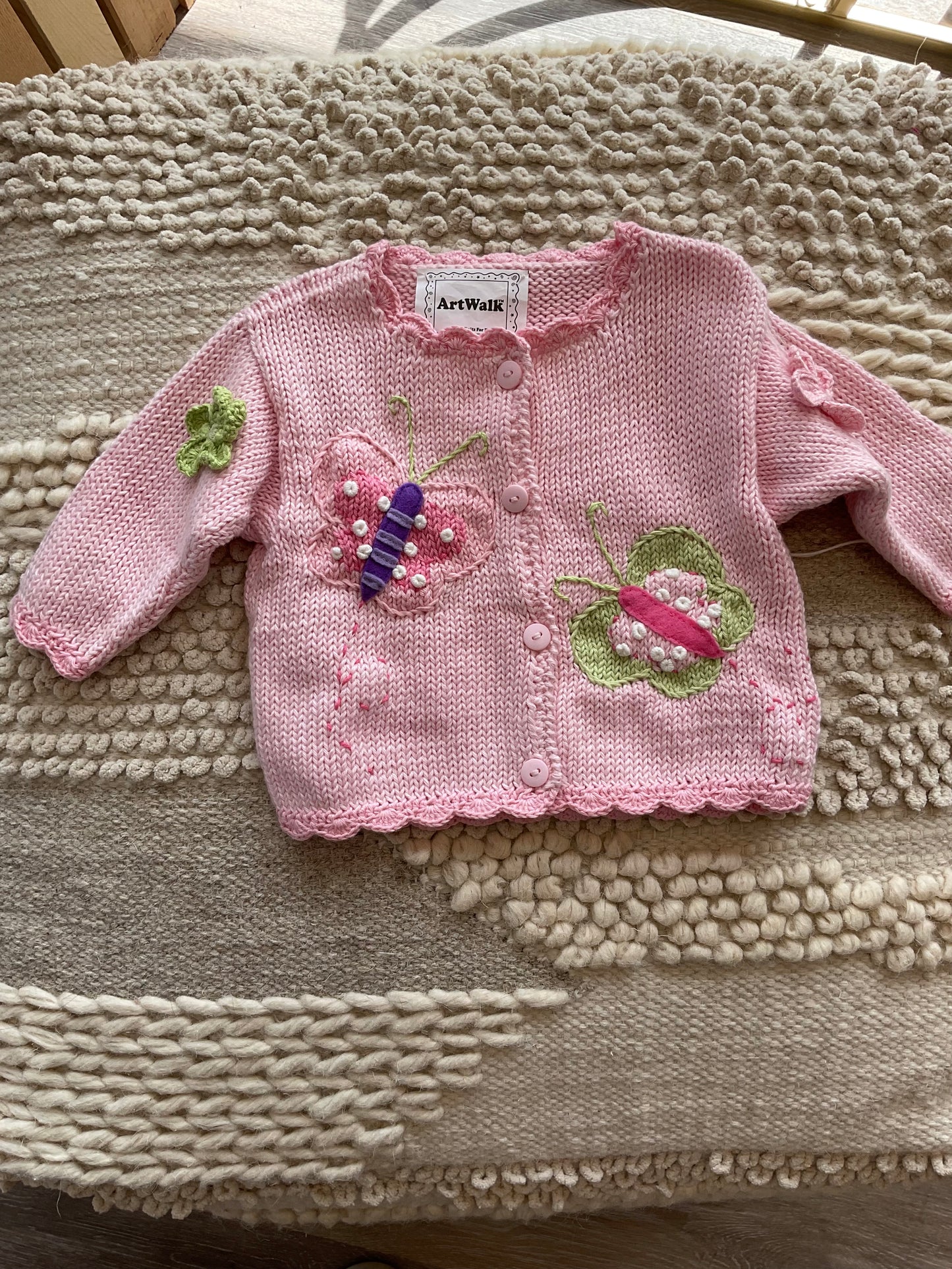 KNIT BUTTERFLY BUTTON SWEATER