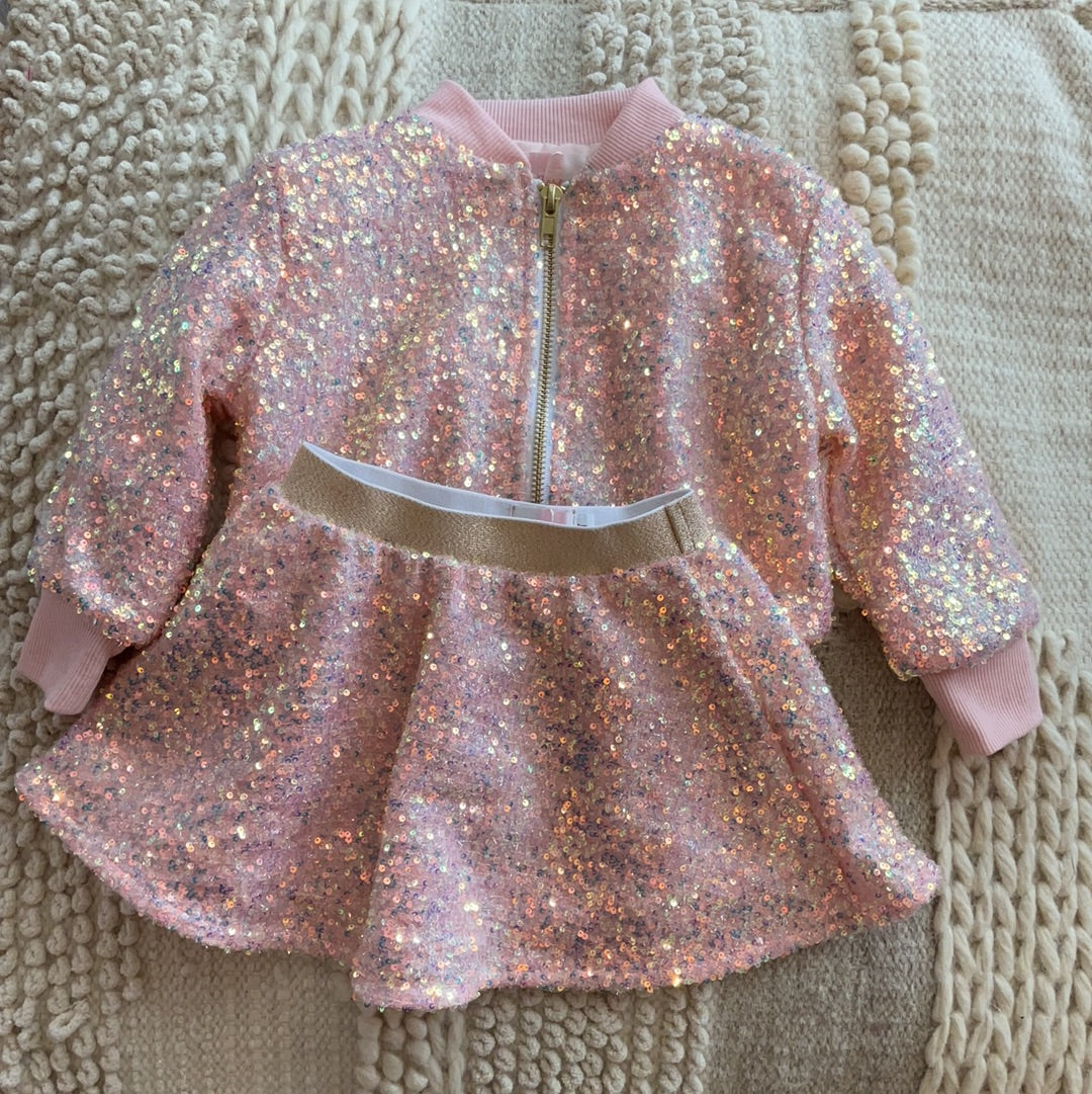 PEACH SEQUIN JACKET