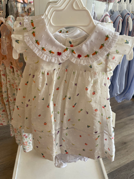 Little Fruits & Veggies Dress W/ Bloomers