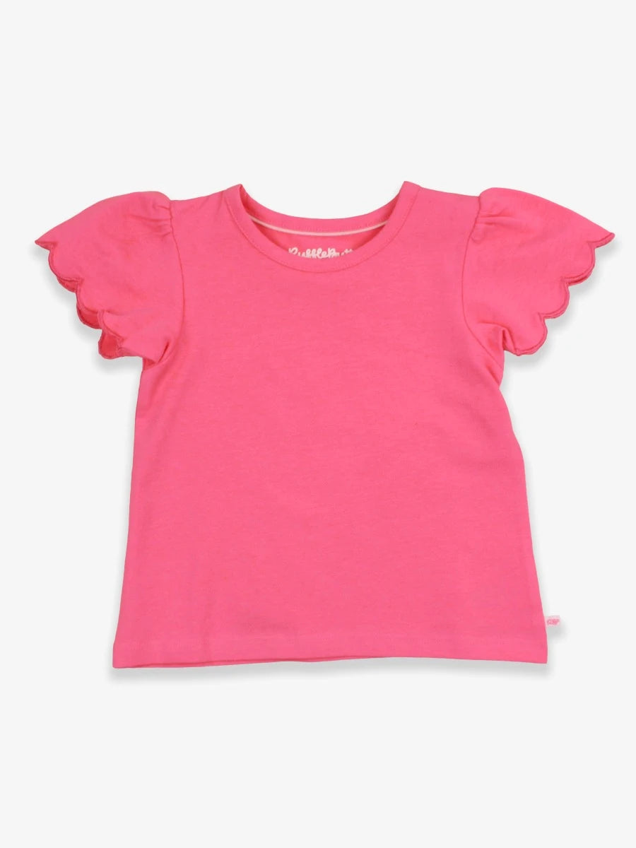Hot Pink Short Sleeve Scallop Tee