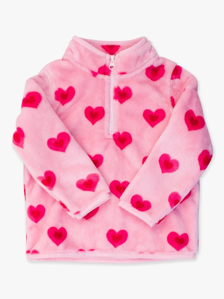 I Heart You More Girls Marshmallow Fleece Pullover
