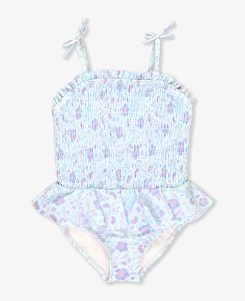 Fairytale Garden Peplum Smocked Bodice One Piece