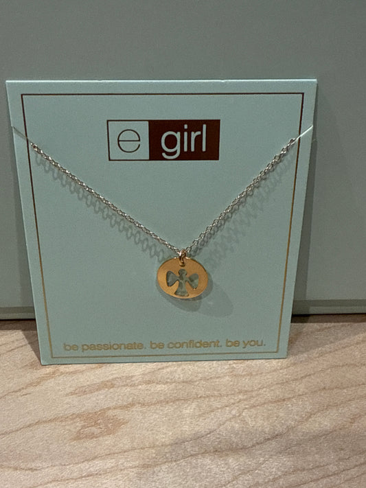 egirl 14" necklace Gold- Guardian Angel Gold Disk