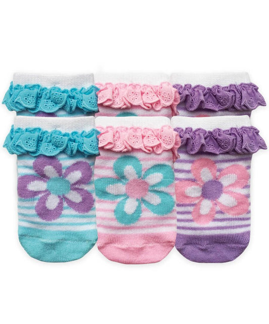 3 Daisy Baby girl socks