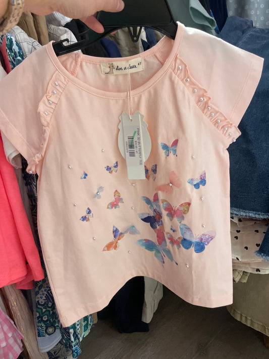 PINK 3D BUTTERFLY TEE