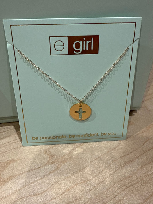 egirl 14" necklace gold - Blessed Gold Disk