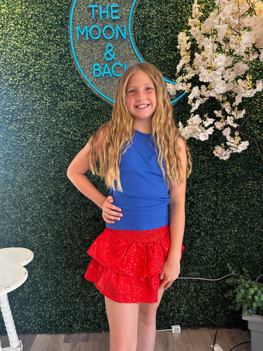 Kids smocked star skort