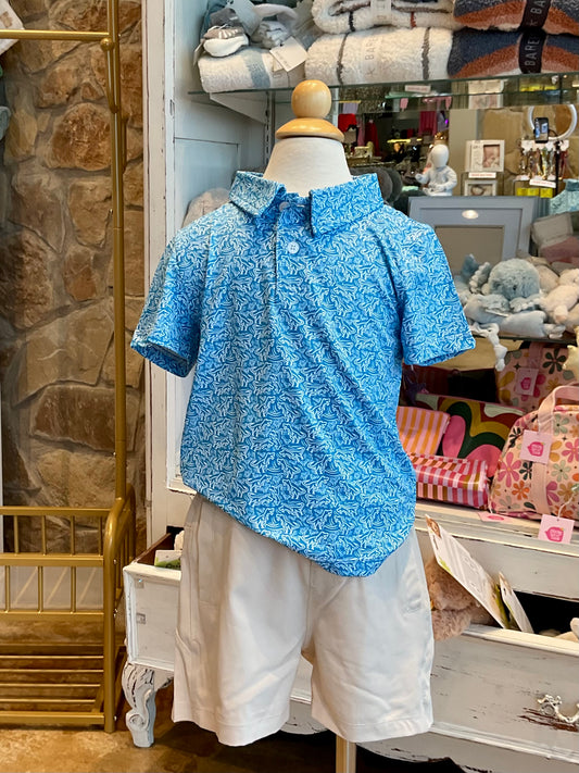 Aqua Dino Polo Shirt