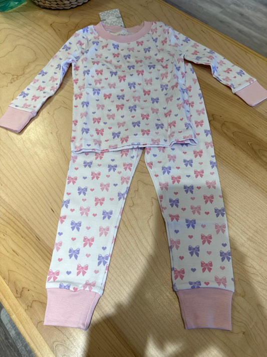 Bow w/ Hearts White PJ Set