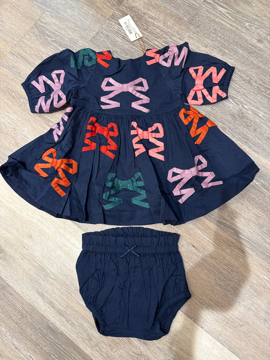 Baby GIrls Brooke Dress Set- Multi Bow Applique