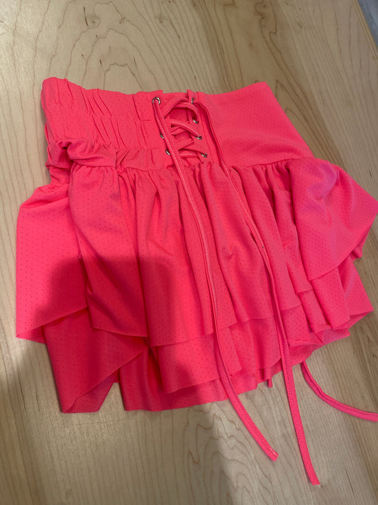 HOT PINK LACED SIDE ATHLETIC SHORTS