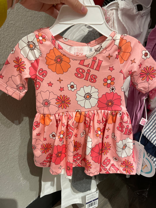 Lil Sis Floral Twirl Bodysuit