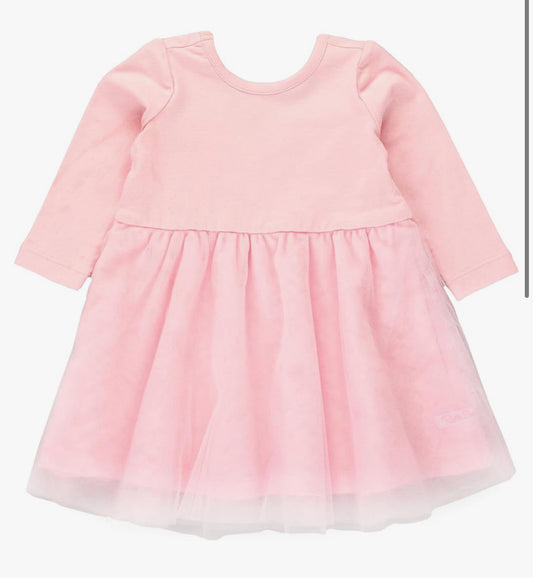 Pink LS Tulle Twirl Dress