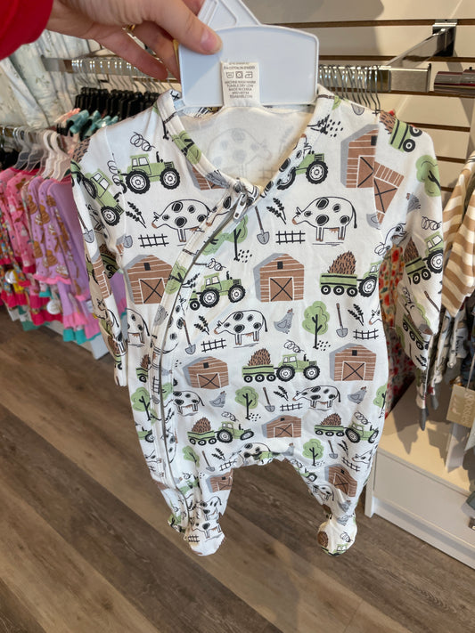 Barnyard Buddies Footed Zipper Romper