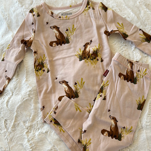 GIRL'S FOX TWO PIECE PAJAMA SET