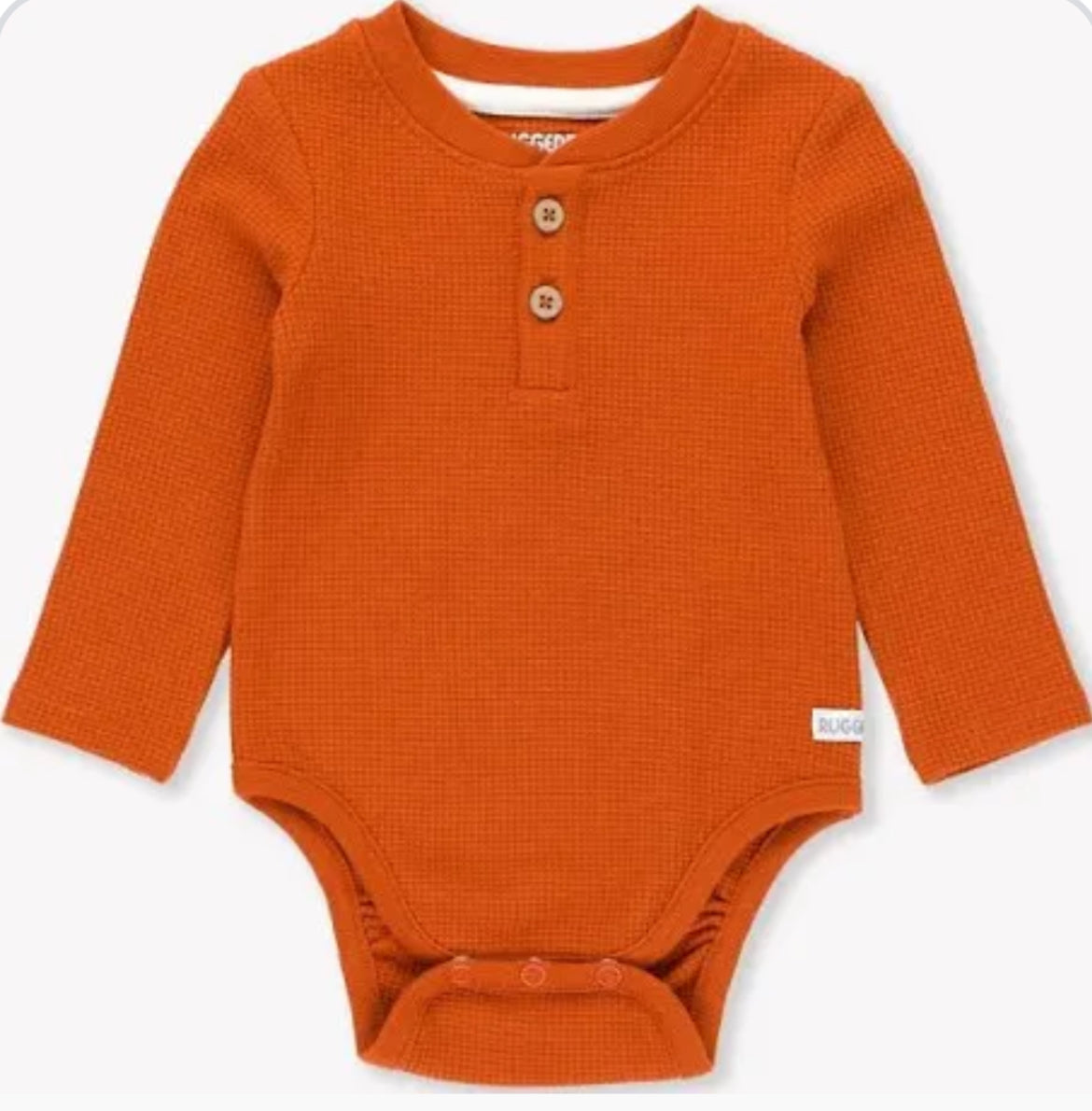 Rust Waffle Knit Henley Bodysuit