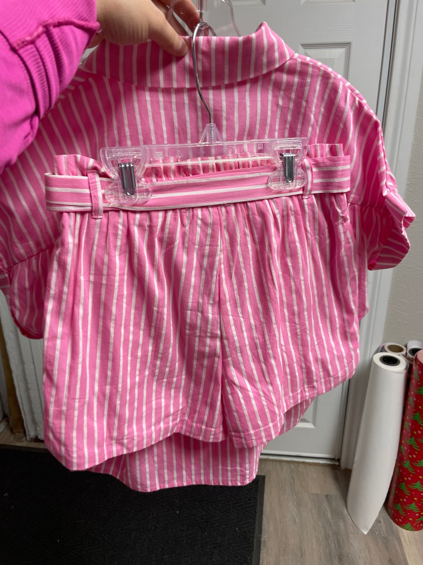 Pink Button Down Set