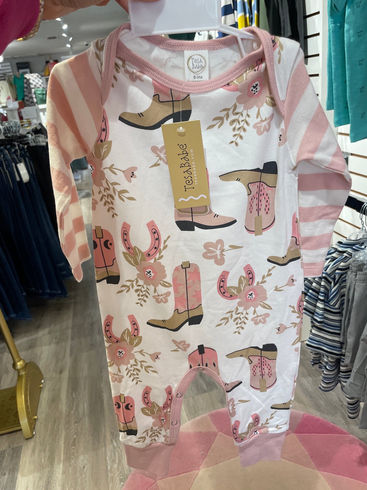Cowgirl Boots bamboo Romper