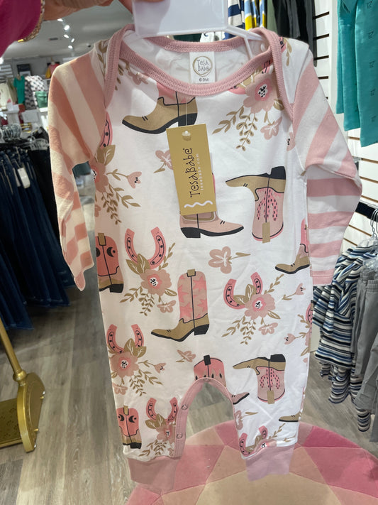 Cowgirl Boots bamboo Romper