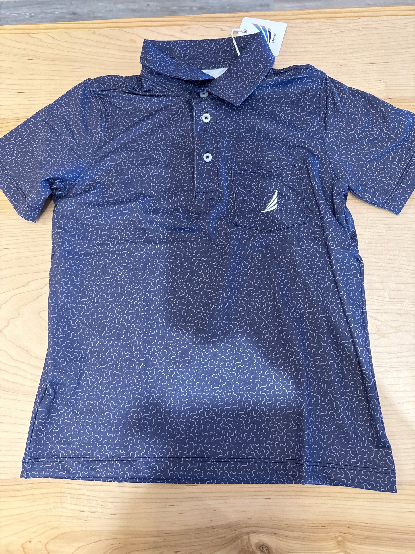 Miles Performance Squiggle Print Polo
