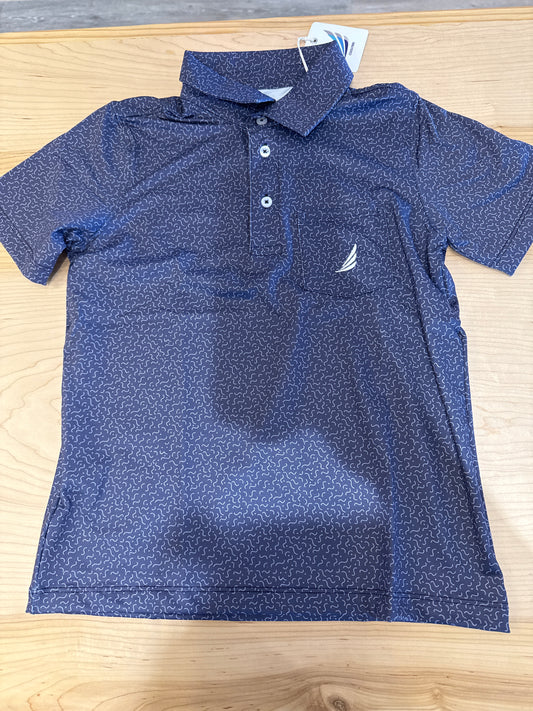 Miles Performance Squiggle Print Polo