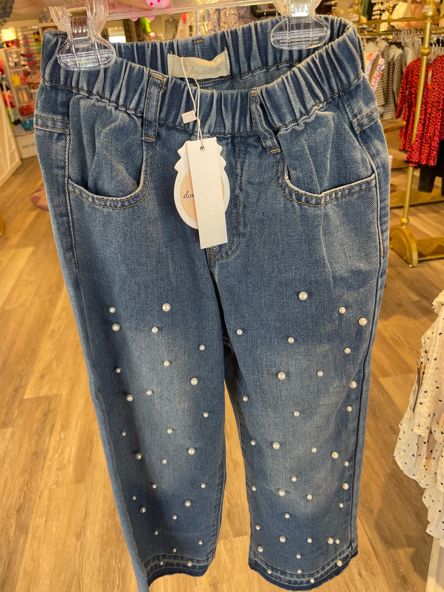 Pearl Stud Wide Jeans