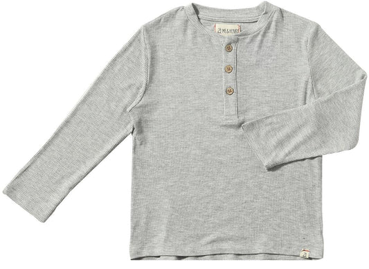Grey Adams Ribbed Henley LS