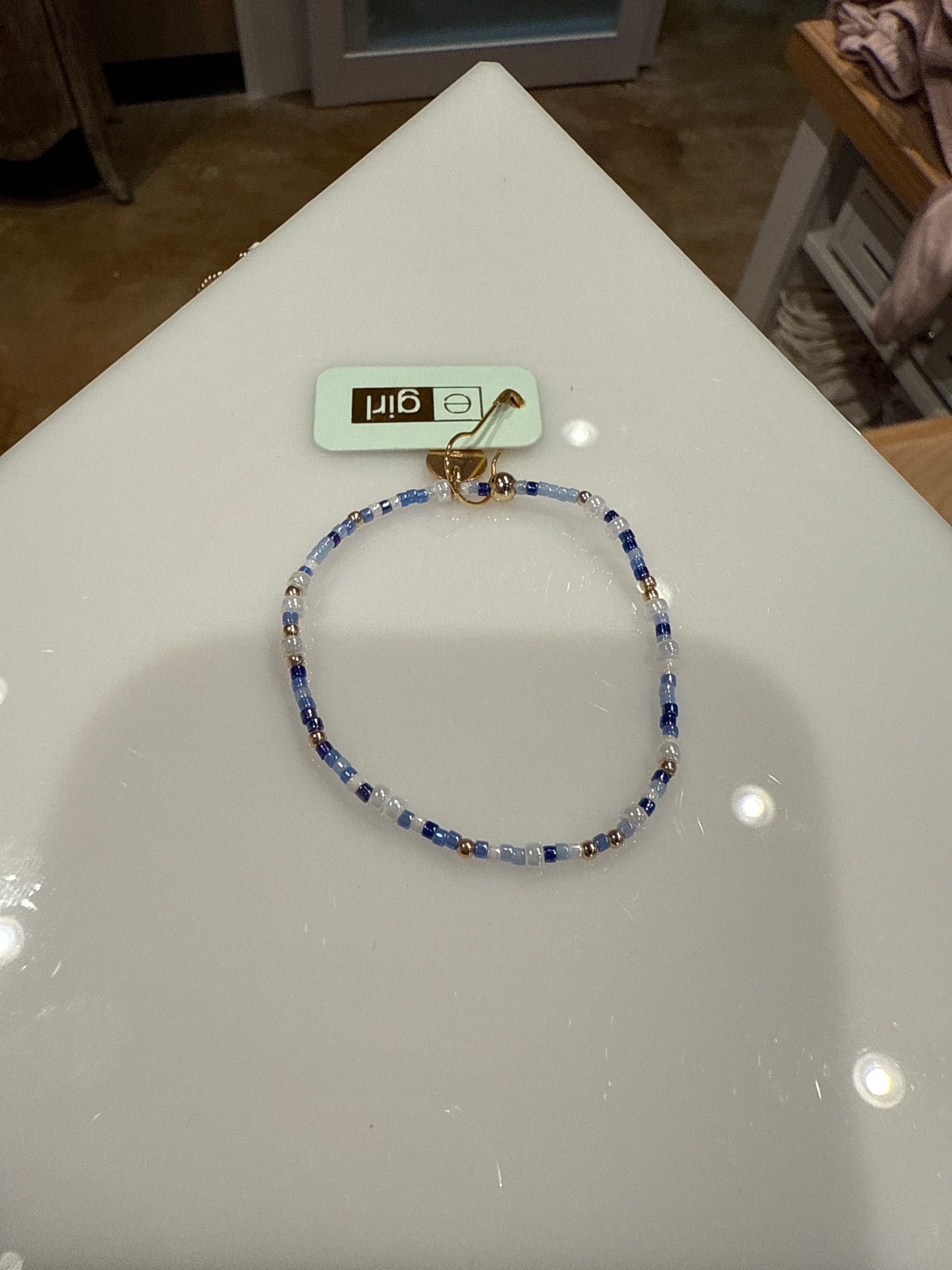 egirl Hope Unwritten Bracelet - Smurf Blue - Be You. Small Gold Disc