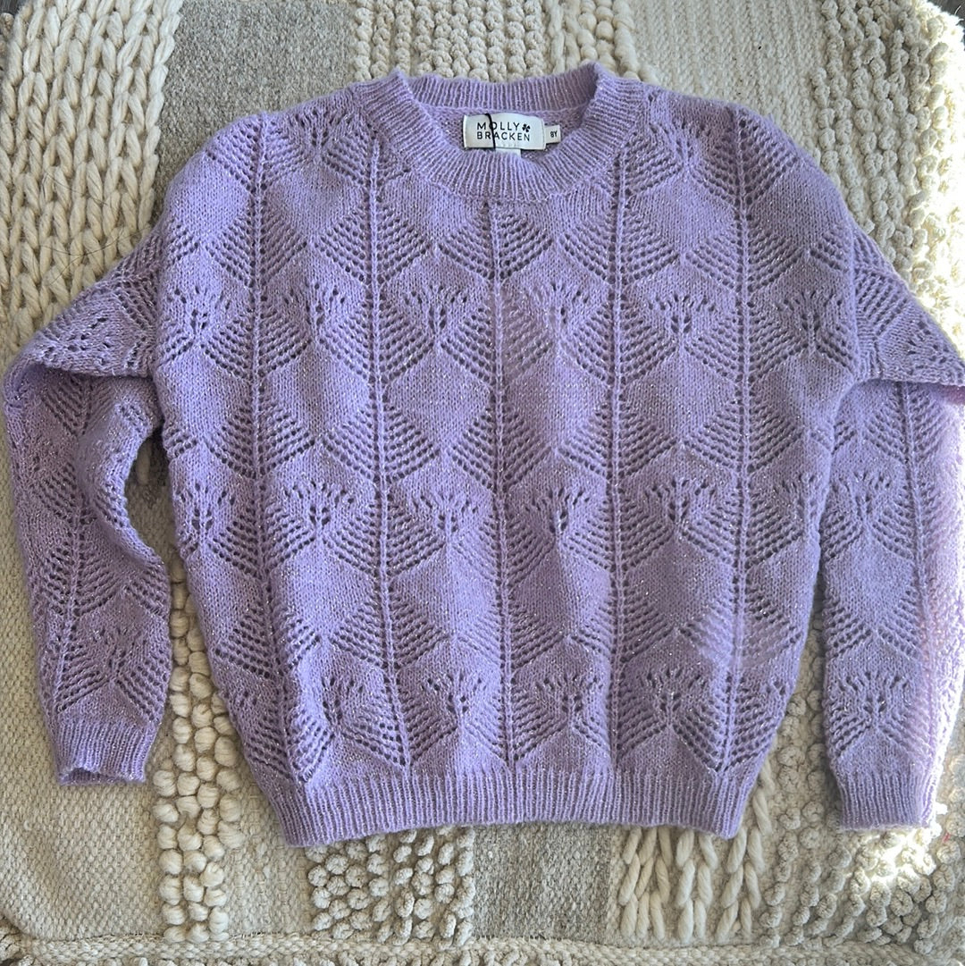 GIRL KNITTED MAUVE SWEATER