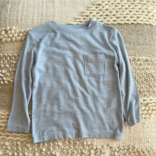 FROST BLUE ULTRASOFT KNIT LONG SLEEVE POCKET TEE