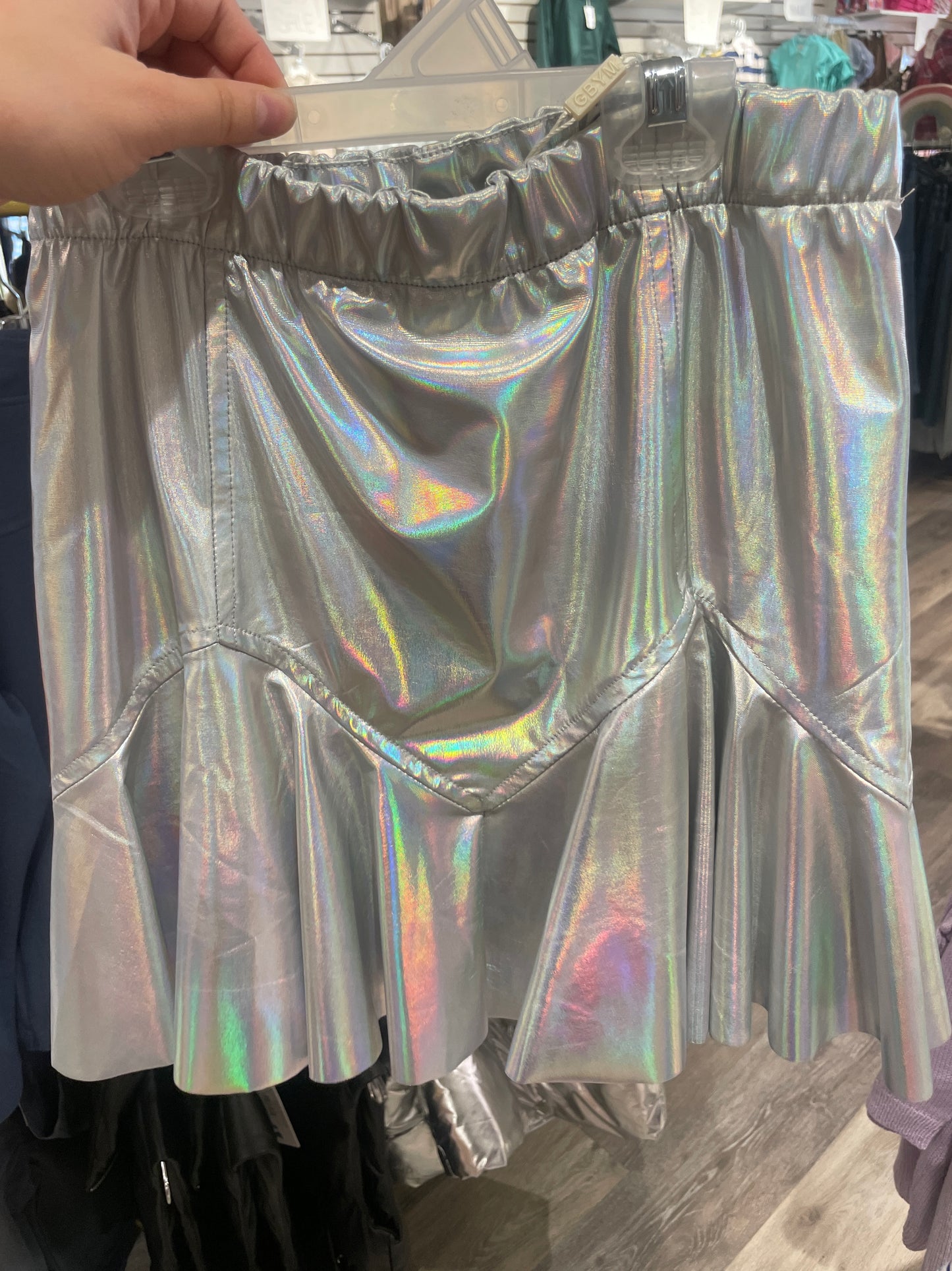 DROP WAIST METALLIC SKIRT