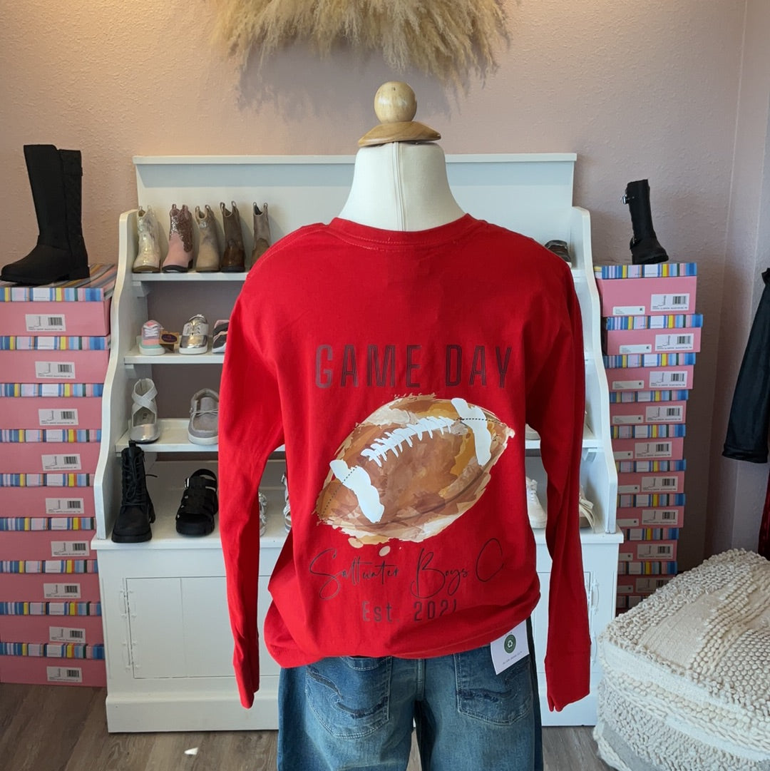 Football Long Sleeve Tee Red