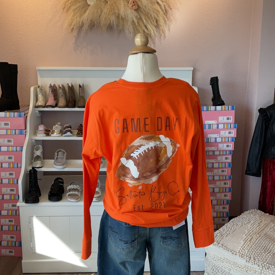 Football Long Sleeve Tee Orange