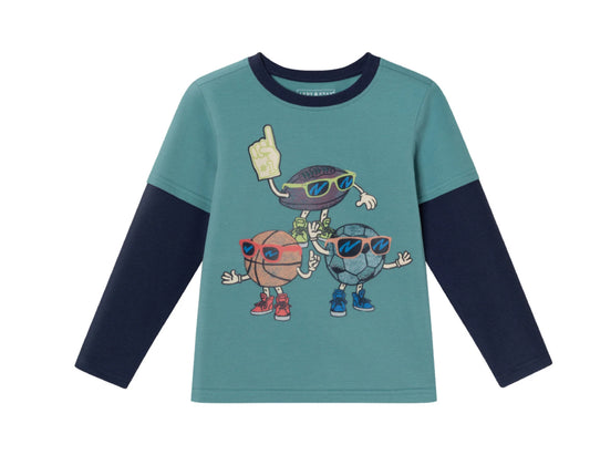 Blue/Navy Jersey Twofer Graphic Tee