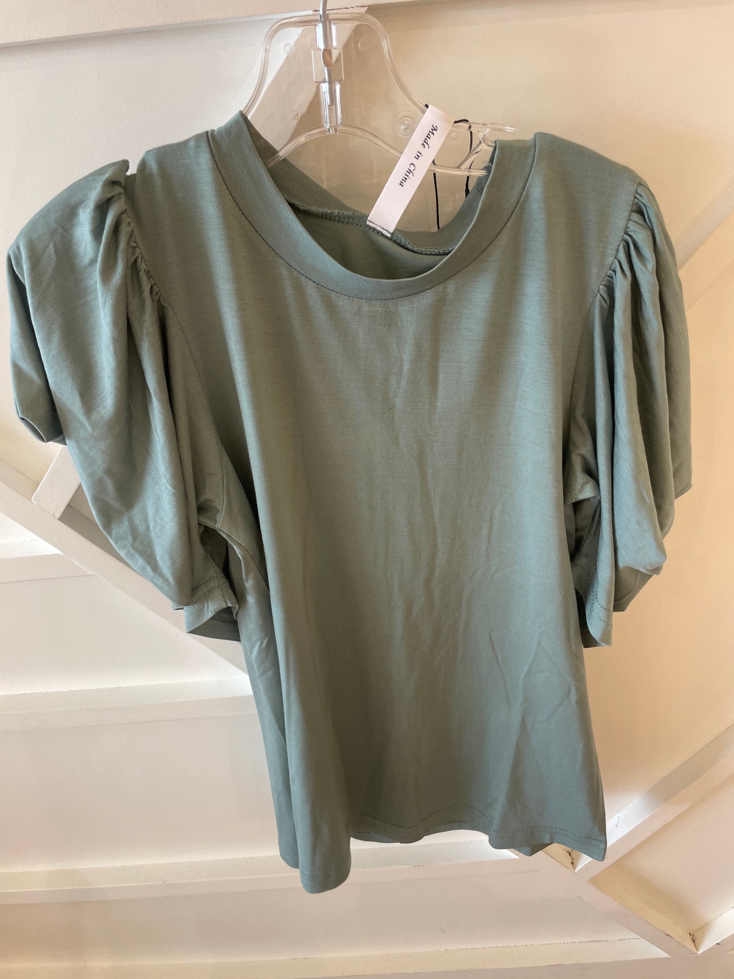 TEAL DRAPED SLEEVE TOP