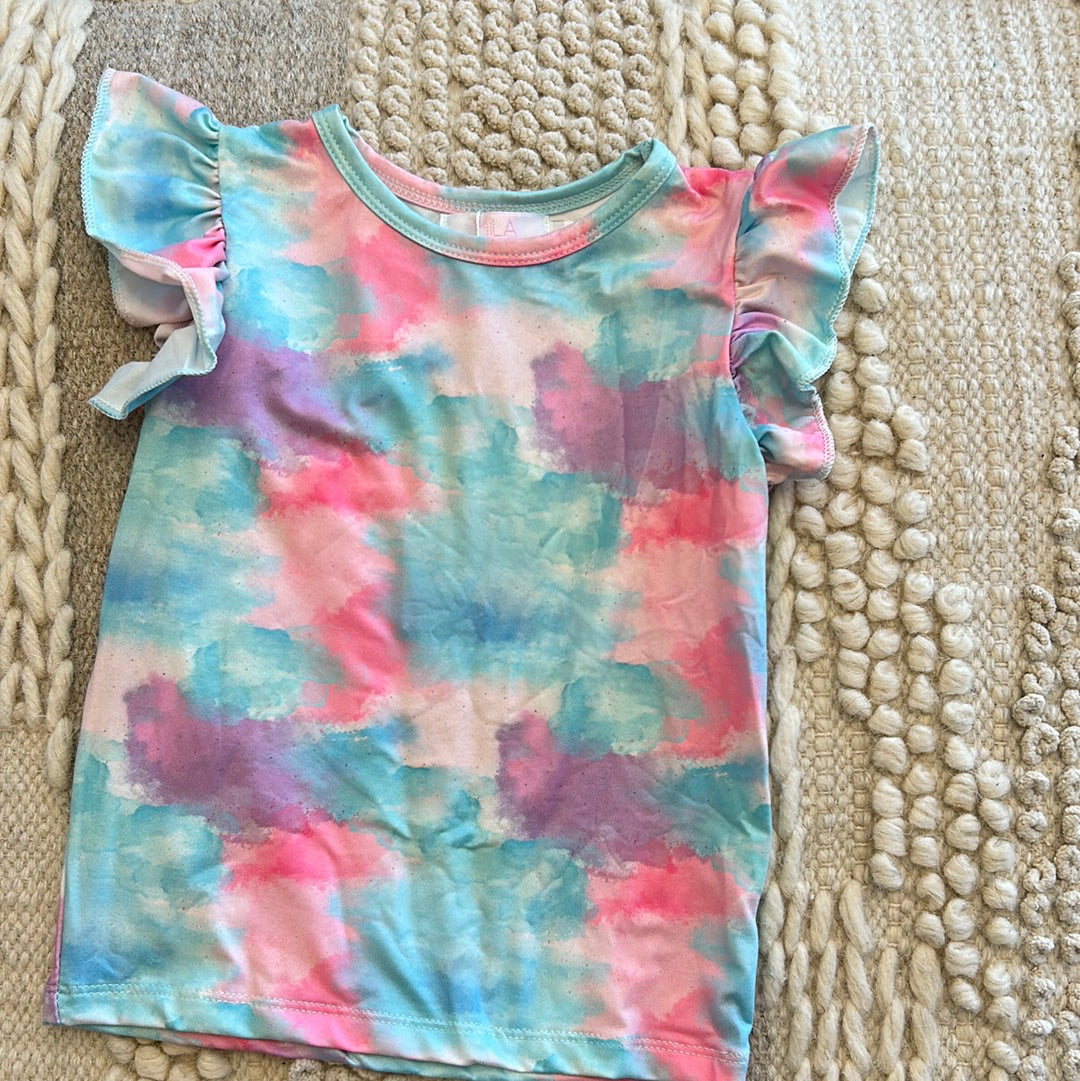WATERCOLOR WONDER RUFFLE TEE