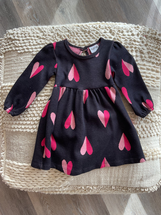 BLACK W/ PINK HEARTS DRESS