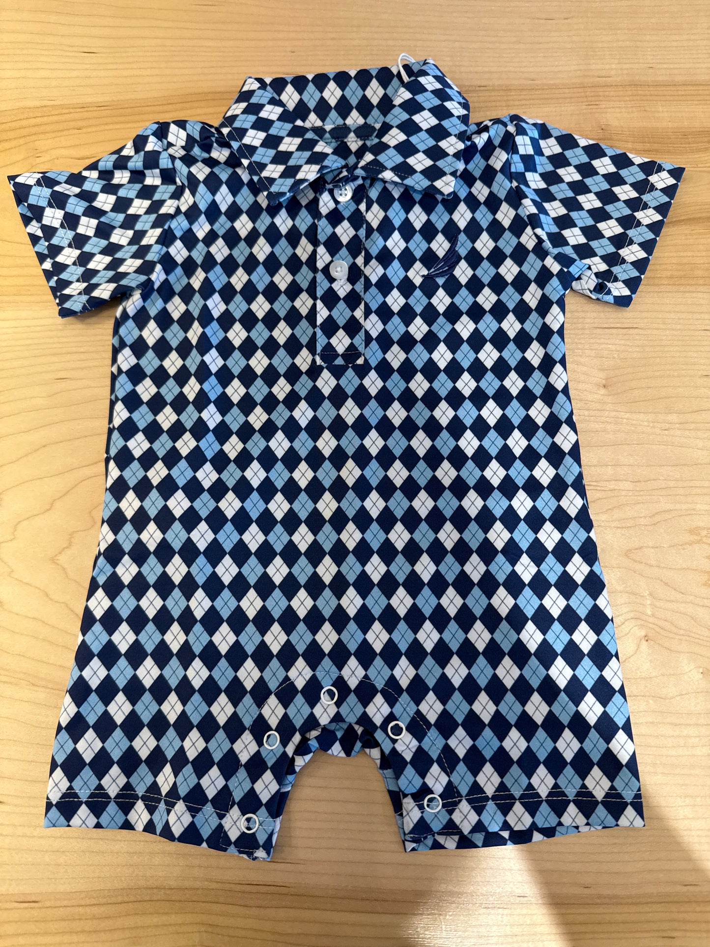Banks Performance Polo Argyle Baby Romper