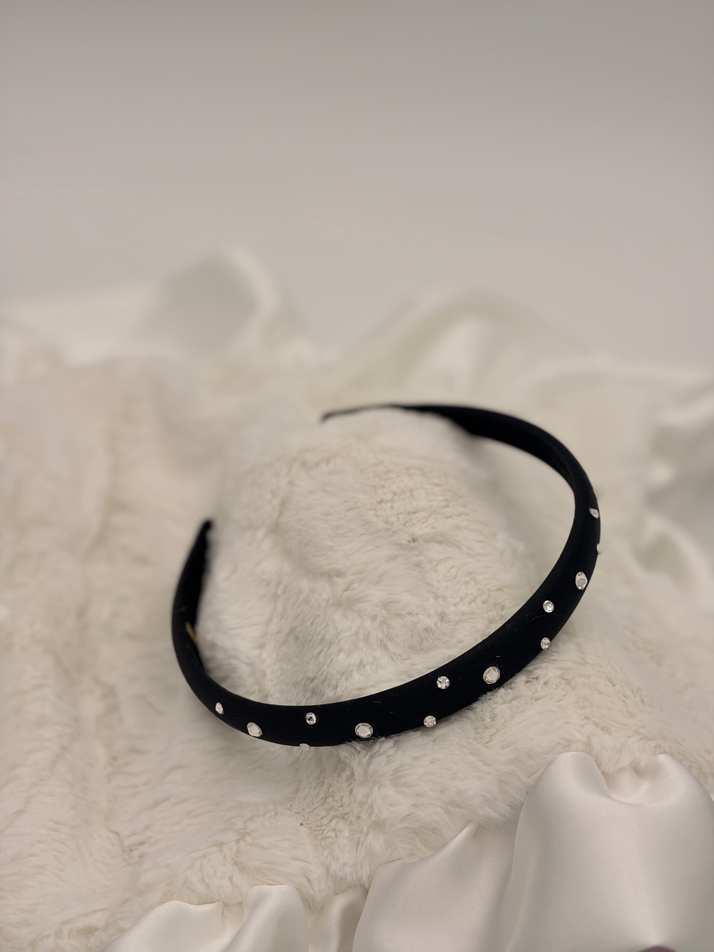 Crystallized Thin Satin Headband