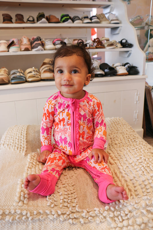 Fall Bows Ruffle Romper