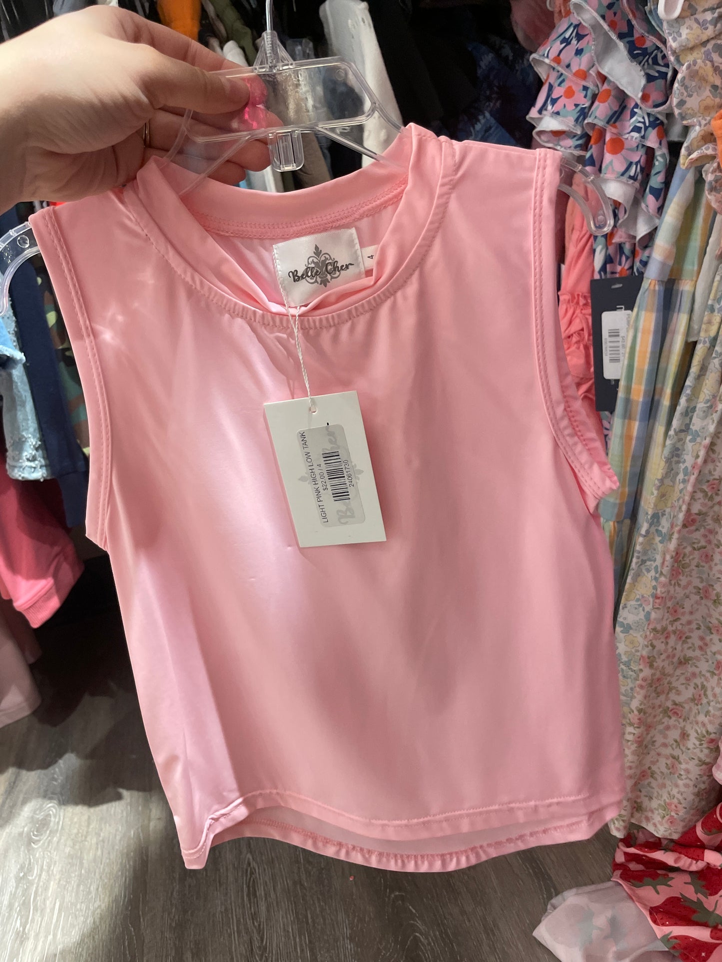 LIGHT PINK HIGH LOW TANK