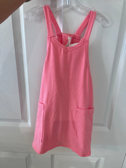 Neon Pink relaxed Tank Dress Romper lining