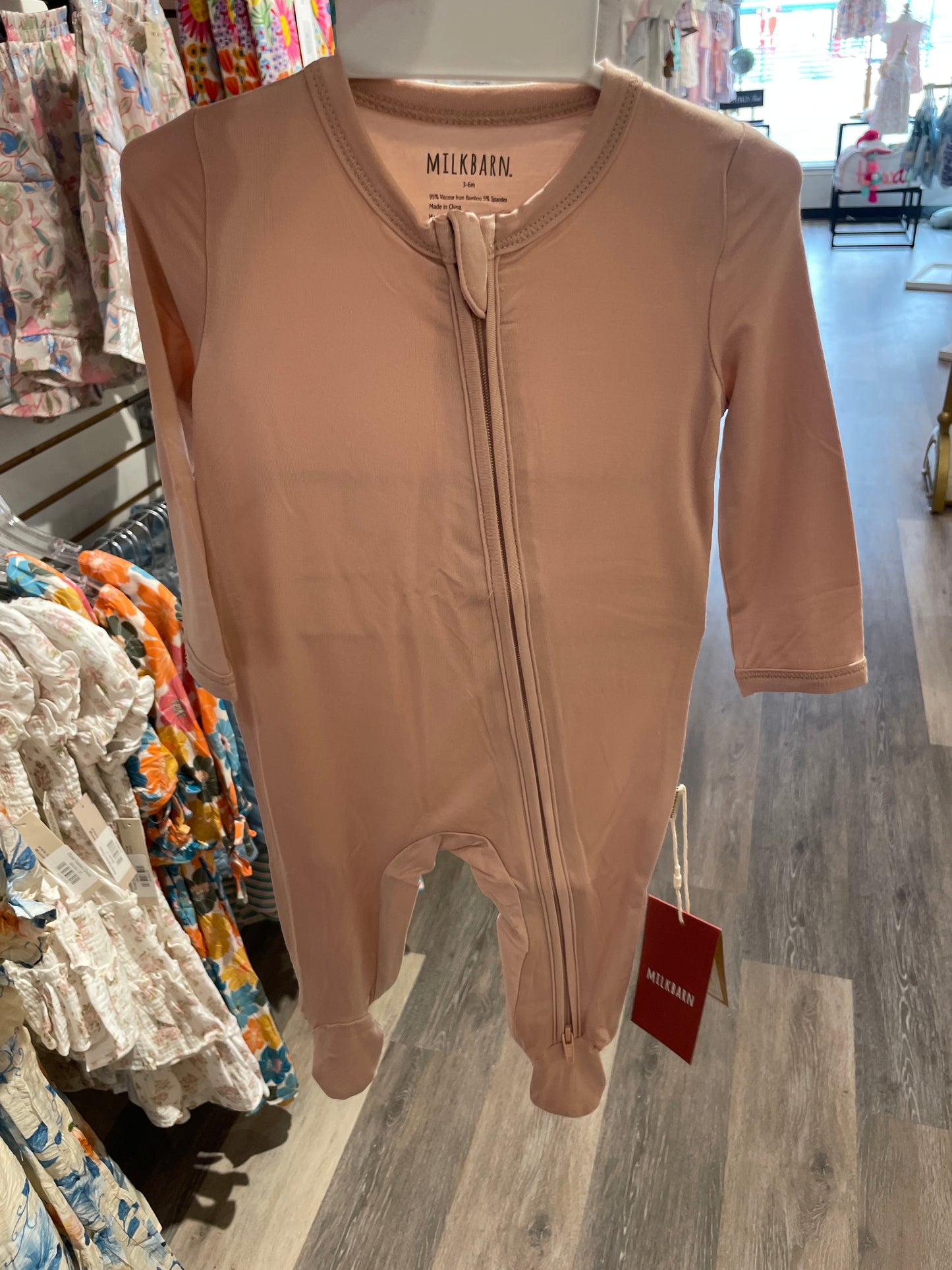 Lux Rose Footed Romper Sepia