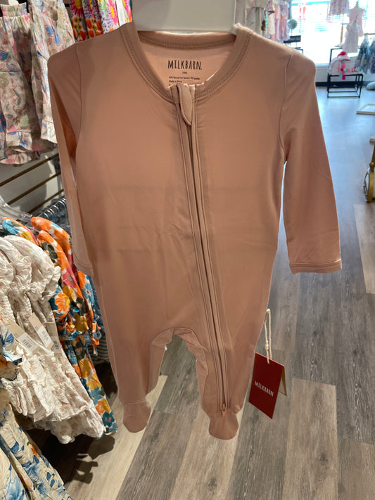 Lux Rose Footed Romper Sepia