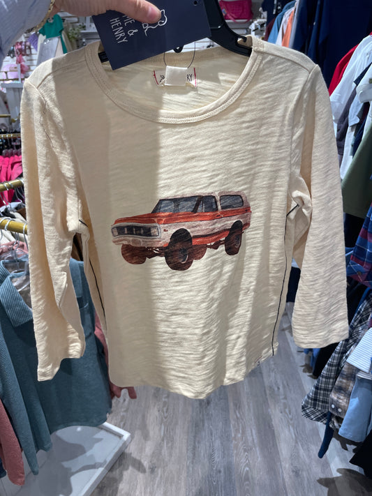 BEIGE BRONCO PRINTED TEE